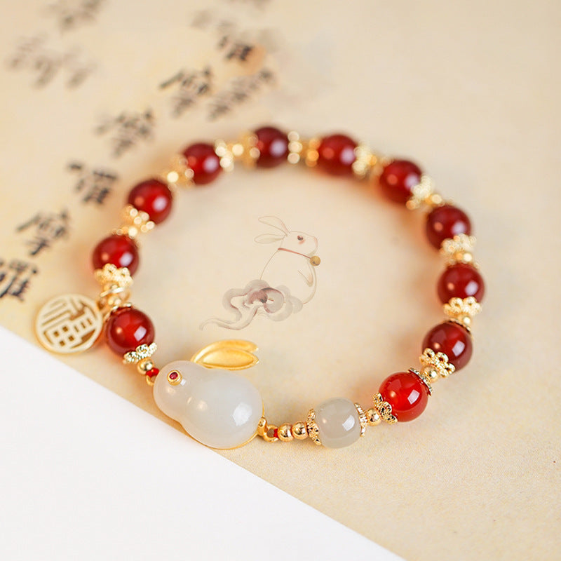 Agate Jade Rabbit Bracelet