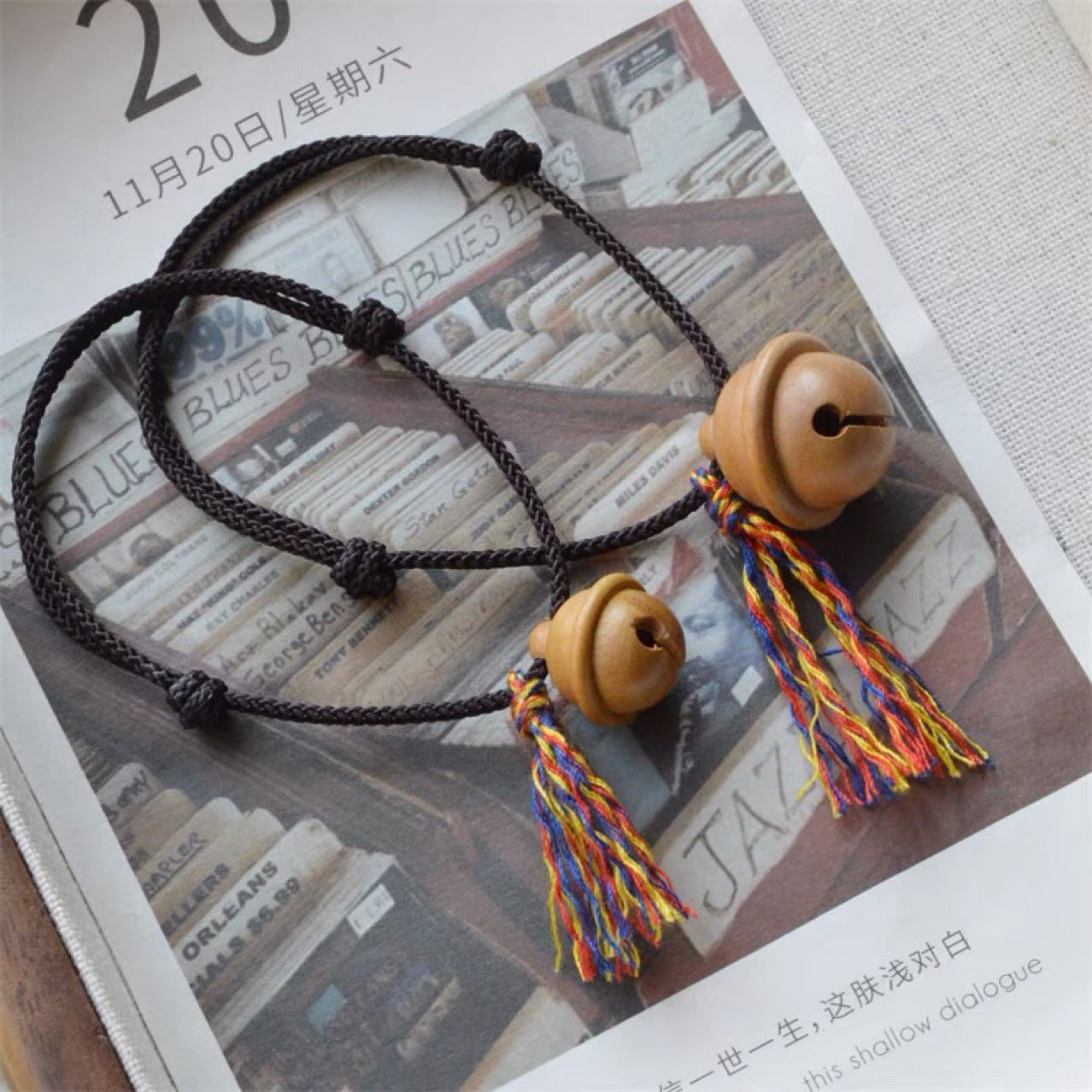 Mahogany Bell Colorful Rope Bracelet