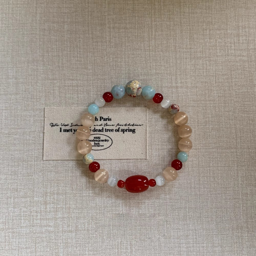 Onyx Pink Cat's Eye Bracelet