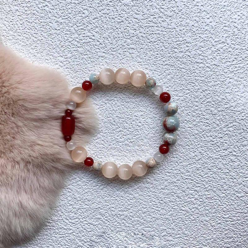 Onyx Pink Cat's Eye Bracelet