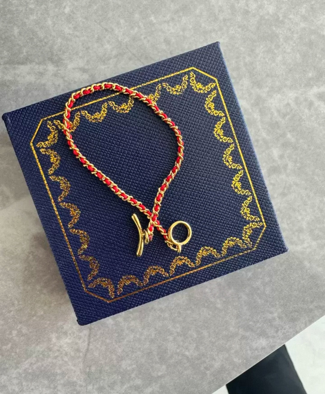 Gold-Plated Red Rope Bracelet