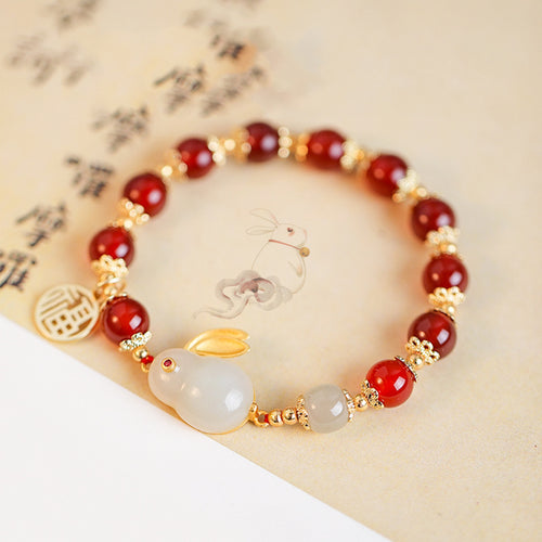Agate Jade Rabbit Bracelet