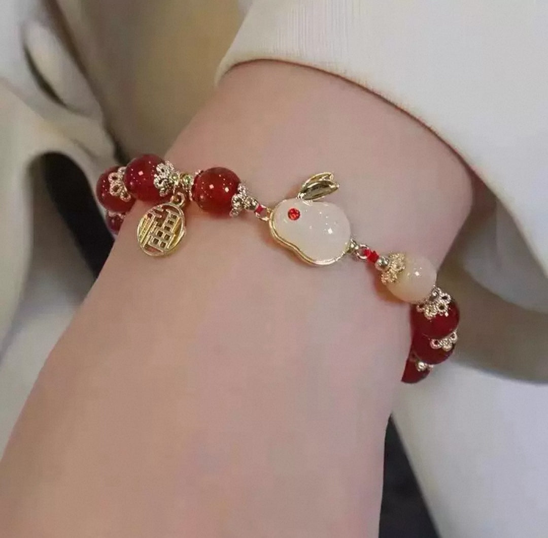 Agate Jade Rabbit Bracelet