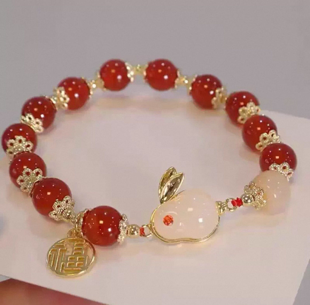 Agate Jade Rabbit Bracelet