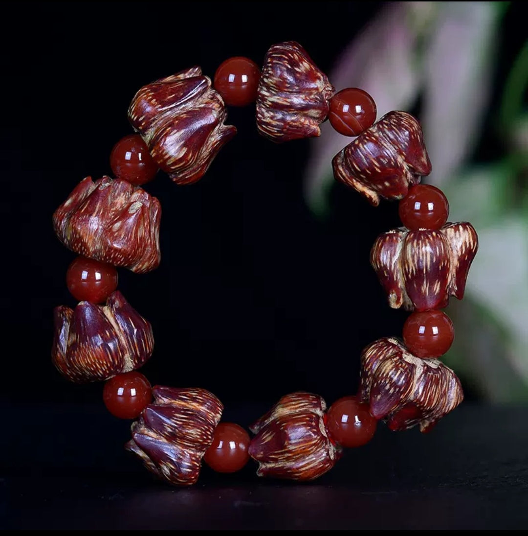 Blood Lotus Bodhi Seed Bead Strings