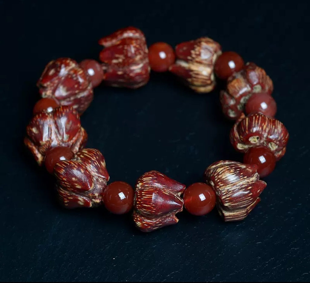 Blood Lotus Bodhi Seed Bead Strings