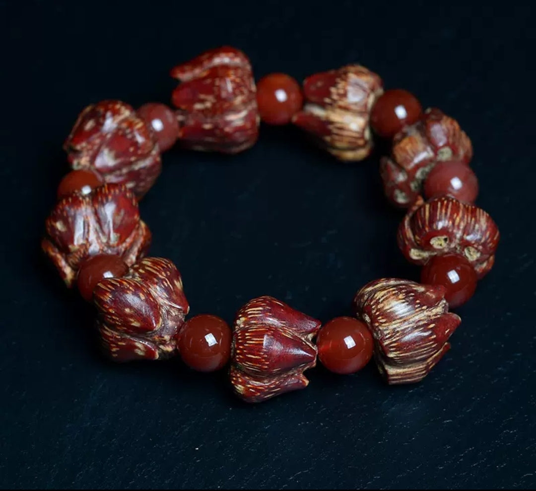 Blood Lotus Bodhi Seed Bead Strings