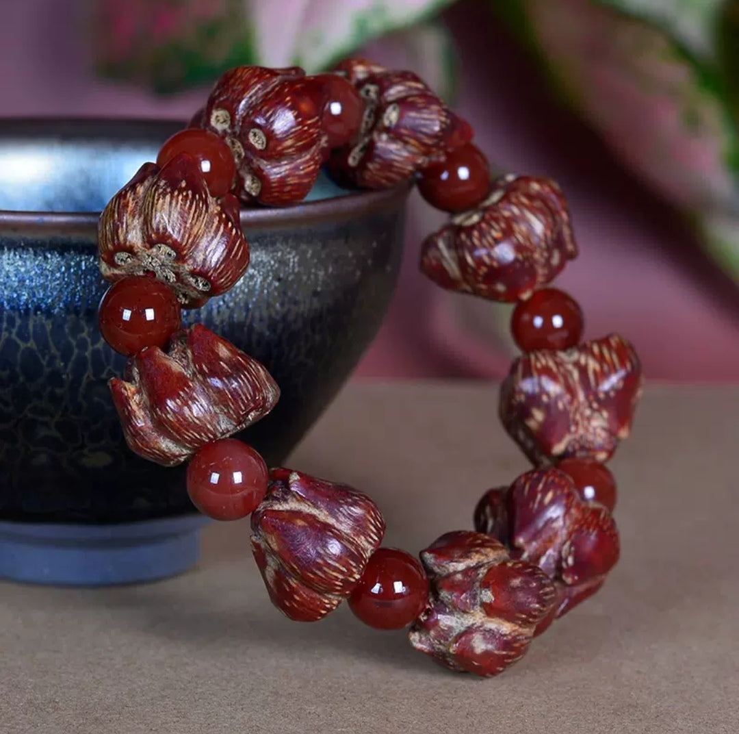 Blood Lotus Bodhi Seed Bead Strings