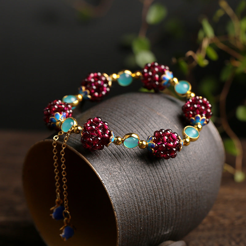 Garnet Tianhe Stone Bracelet