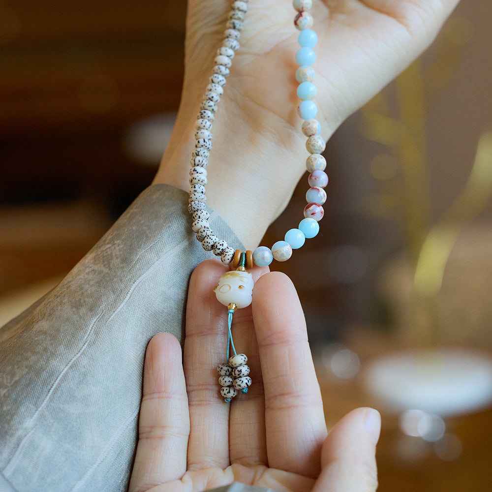 Shoushan stone star moon bodhi rosary