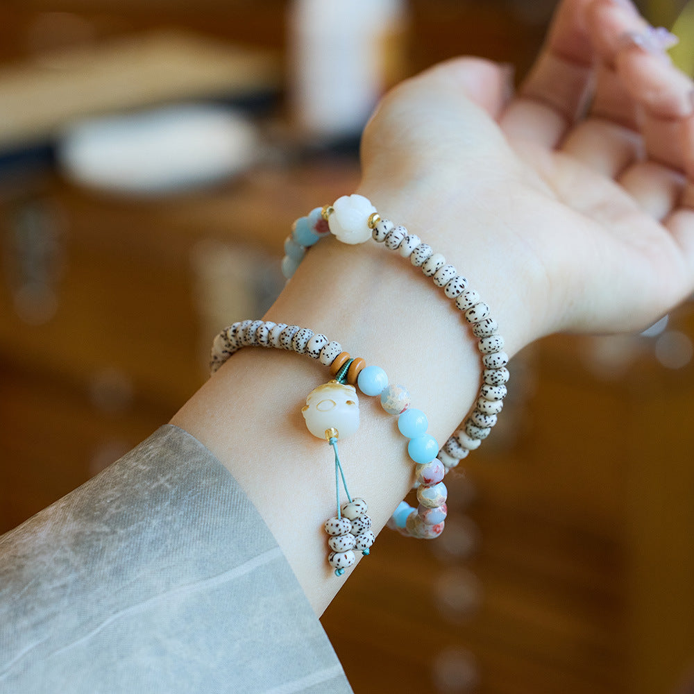 Shoushan stone star moon bodhi rosary