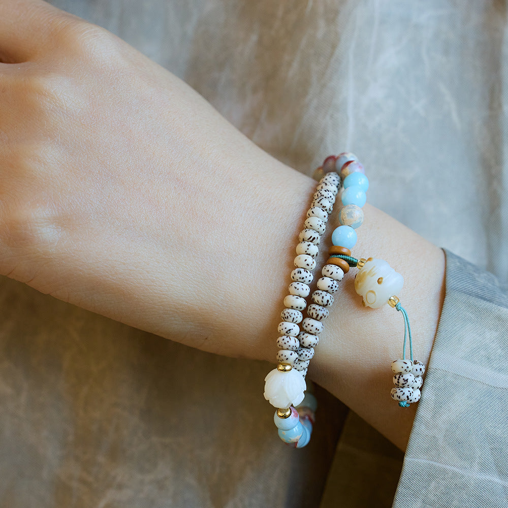 Shoushan stone star moon bodhi rosary