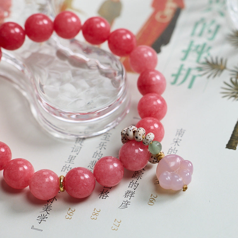 Rhodochrosite strings bracelet