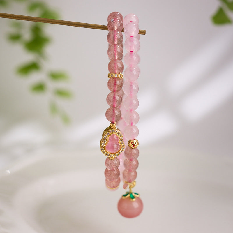 Strawberry Crystal Pink Crystal Bracelet