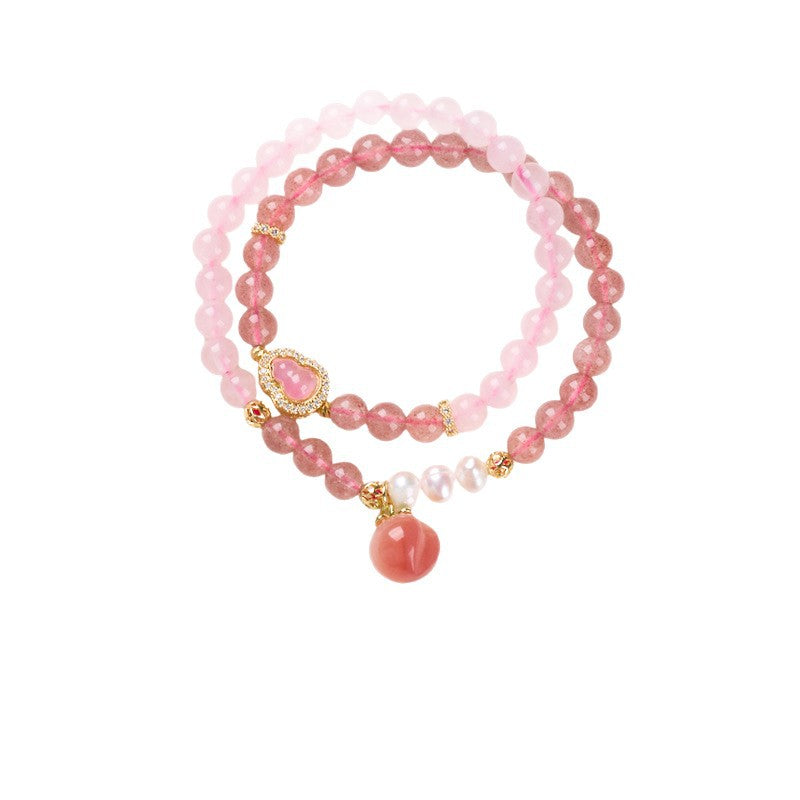 Strawberry Crystal Pink Crystal Bracelet