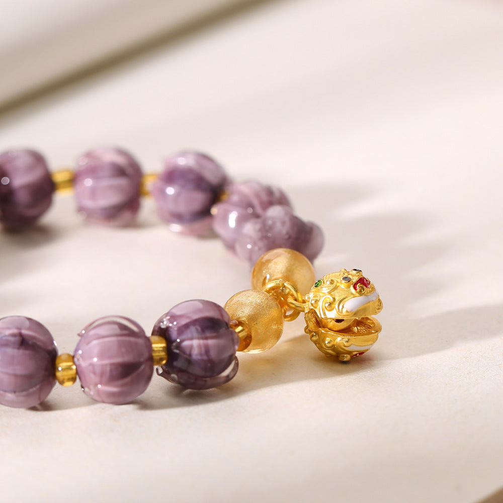 Purple Glaze Bell Bracelet