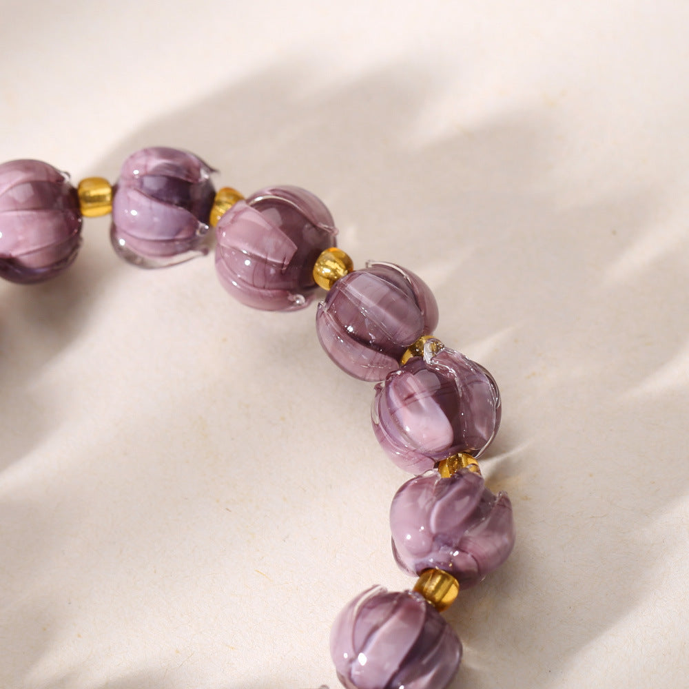 Purple Glaze Bell Bracelet