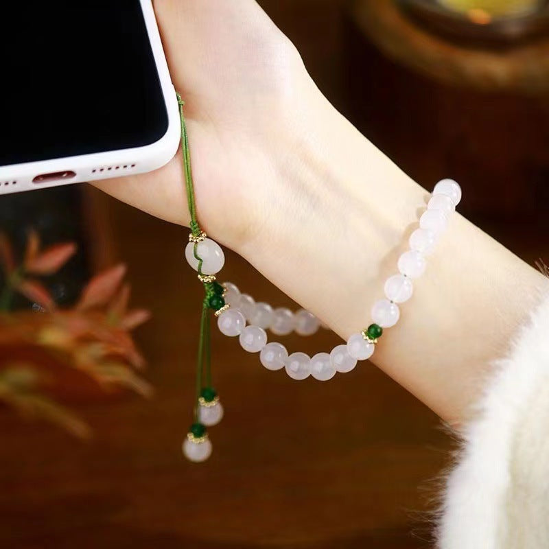 White Chalcedony Cell Phone Chain