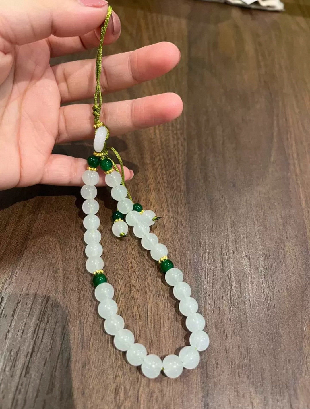 White Chalcedony Cell Phone Chain