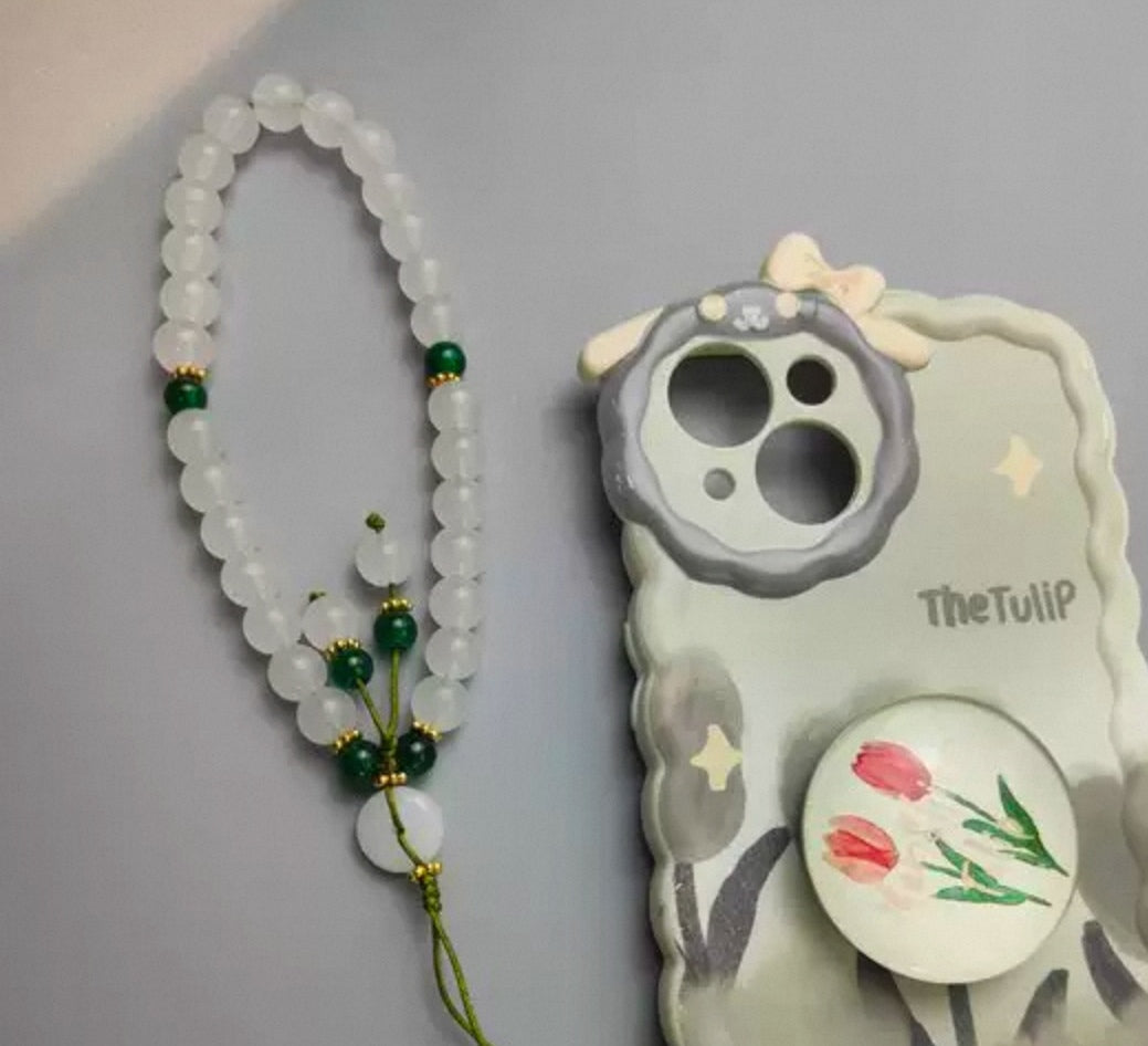 White Chalcedony Cell Phone Chain