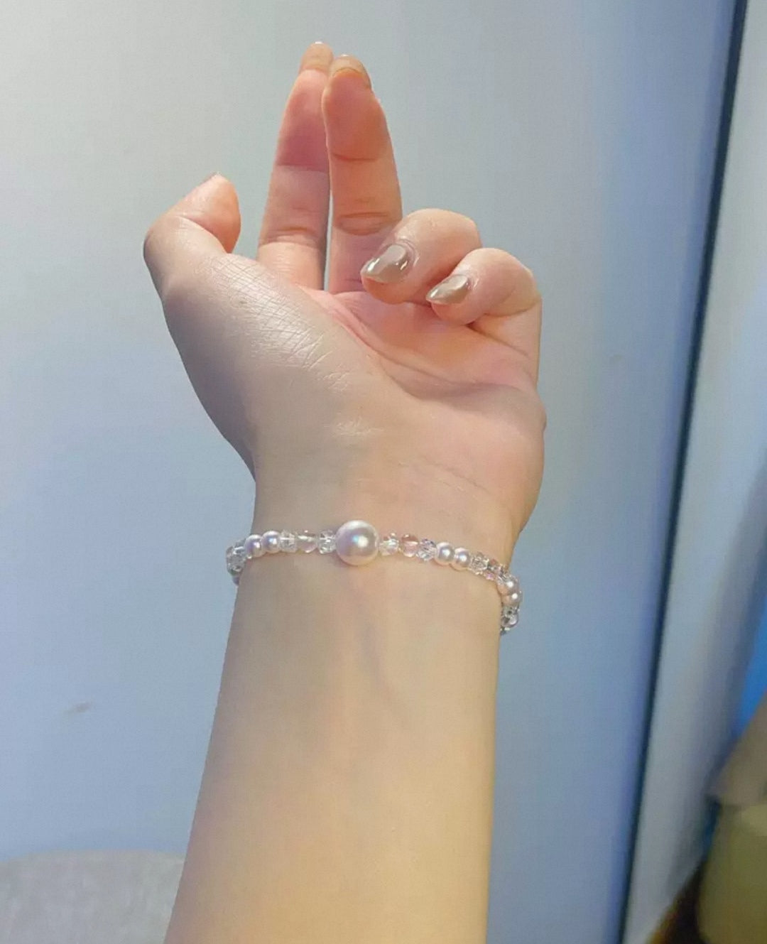 Strawberry Crystal Pearl Bracelet
