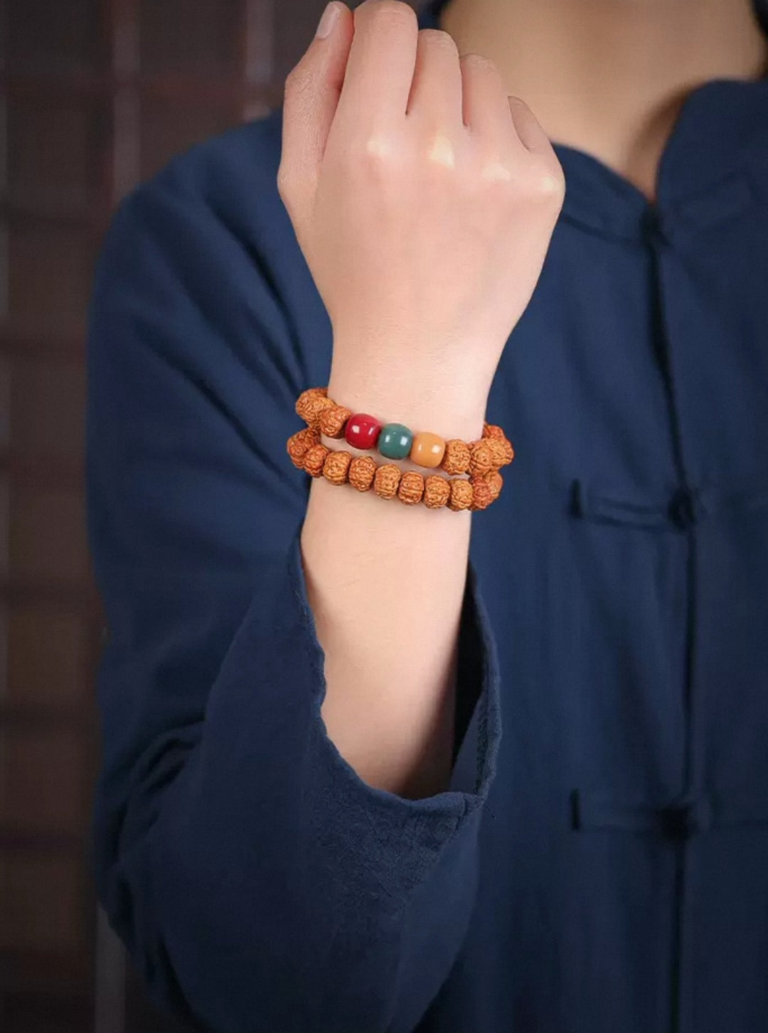 Alashan Agate Vajra Bodhi Seed String