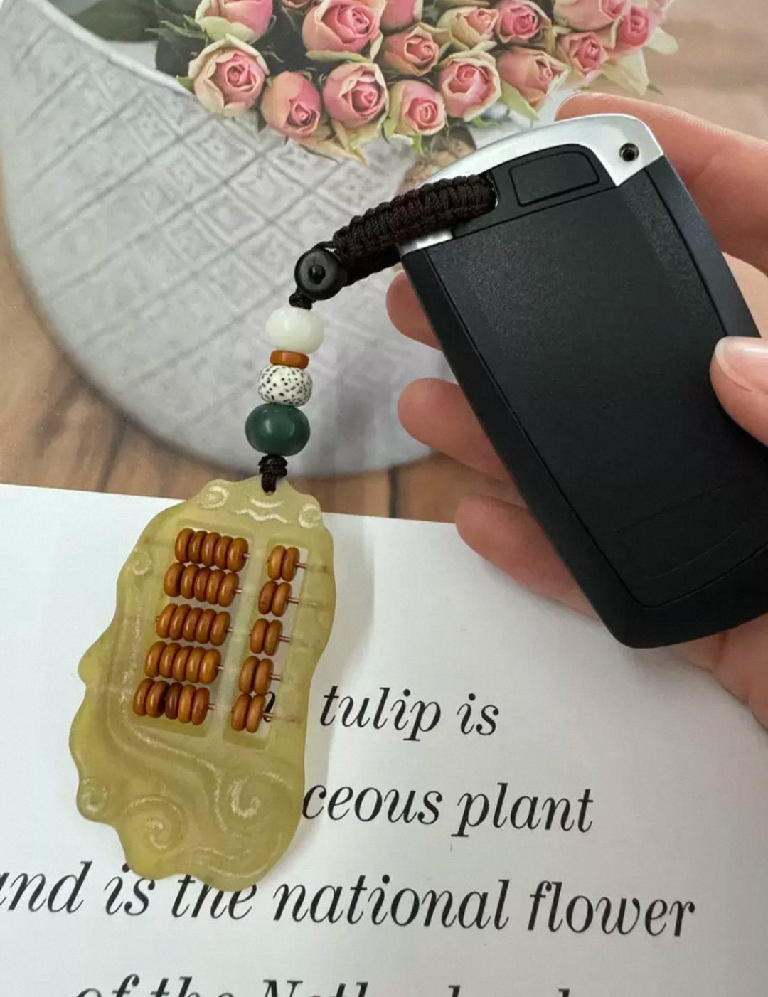 Sheep Horn Ruyi Abacus Key Charm