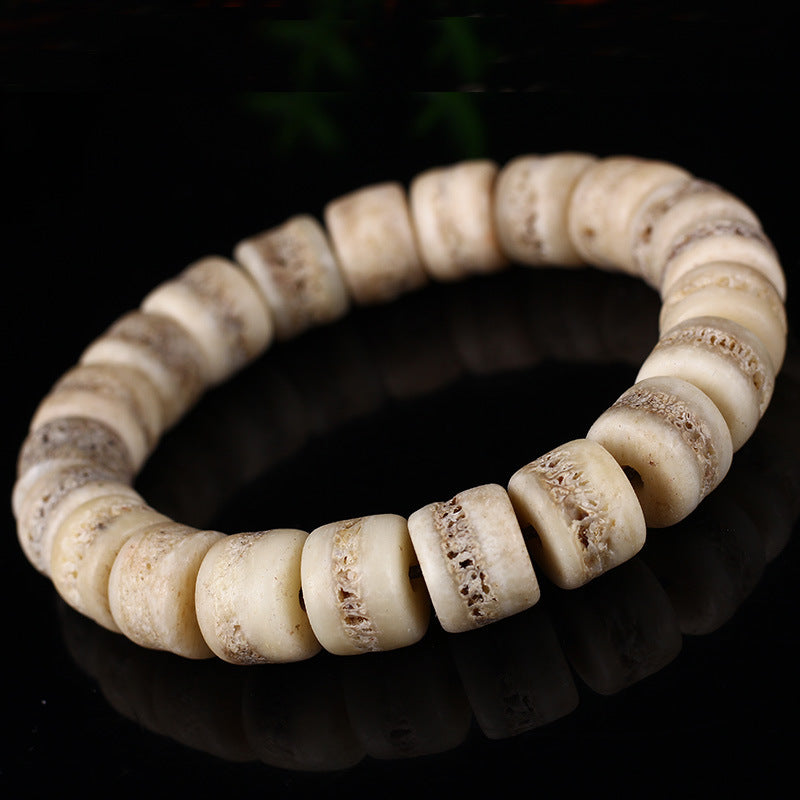 Tibetan Ratted Cow Bone Garbala Bead Bracelet