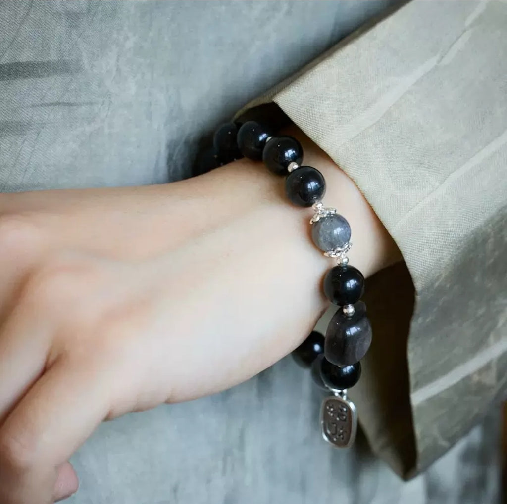 Cat Obsidian Good Luck Bracelet