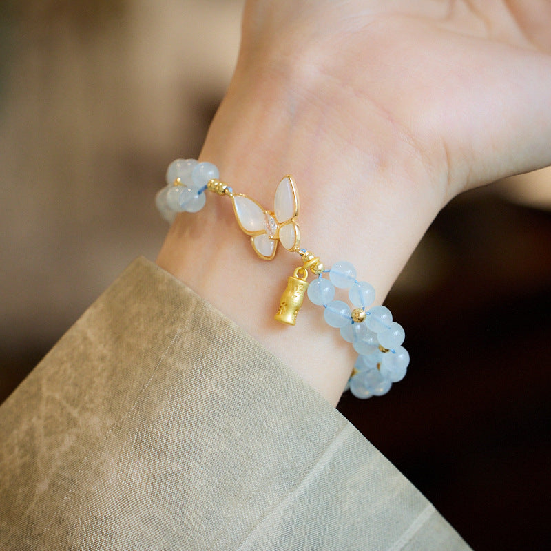 Butterfly Aquamarine Bracelet