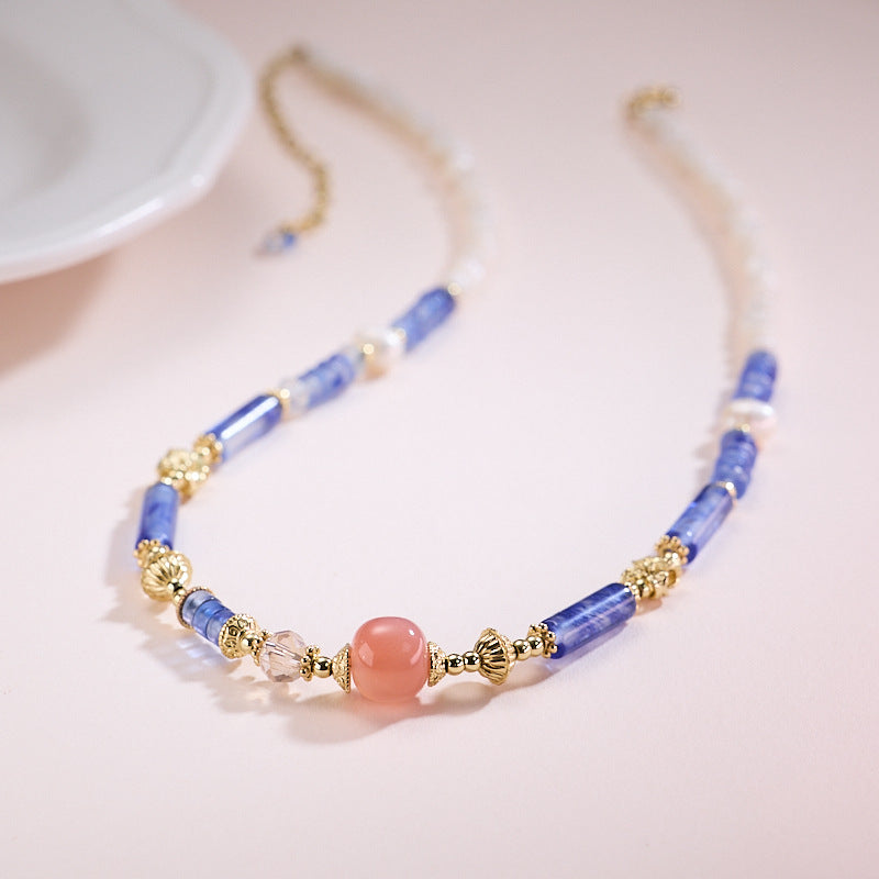 Blue Salt Spring Agate Necklace