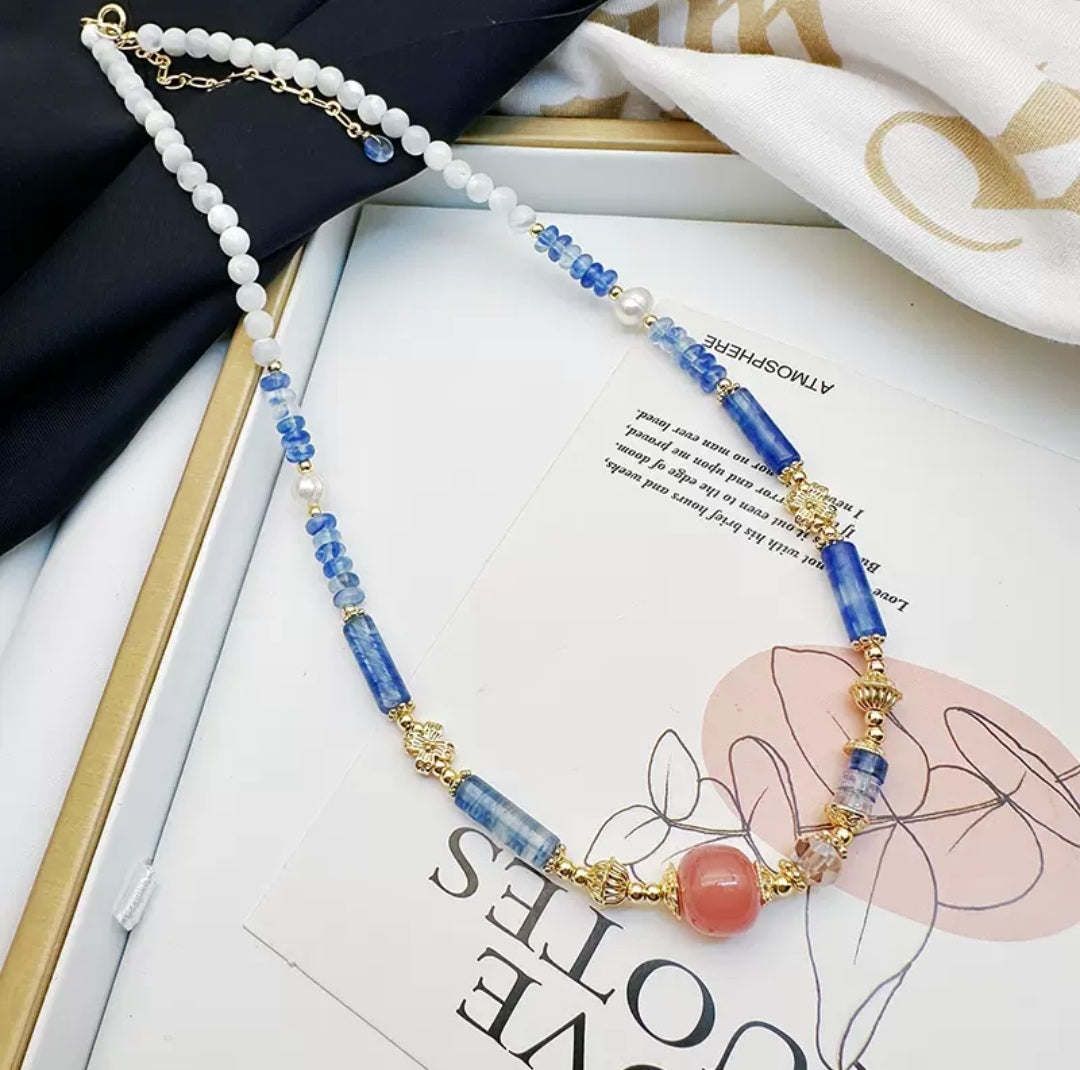 Blue Salt Spring Agate Necklace