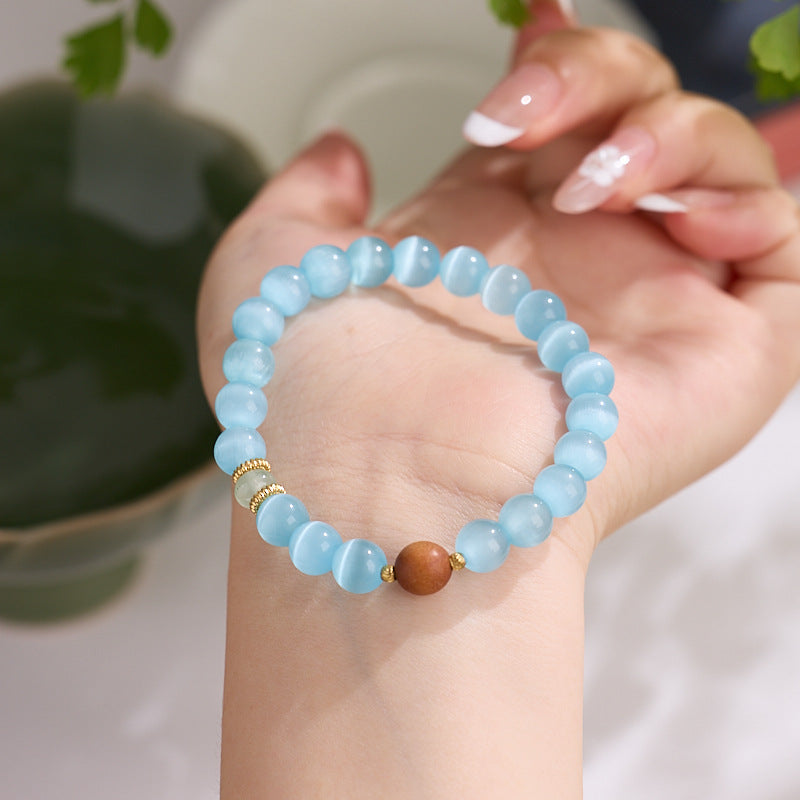 Blue Cat's Eye String bracelet