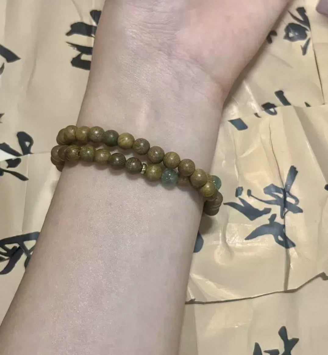 Green sandalwood beads
