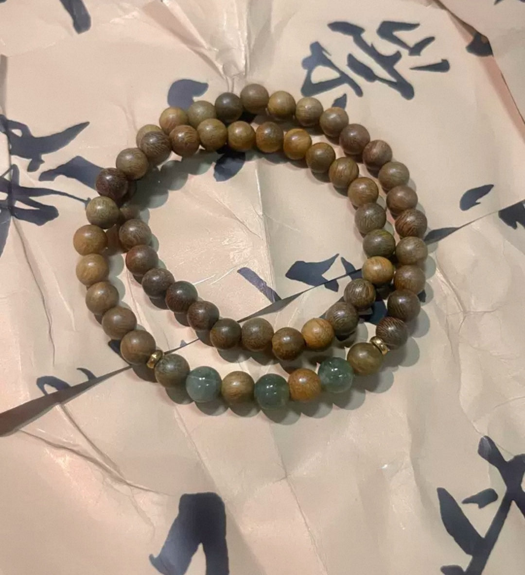 Green sandalwood beads