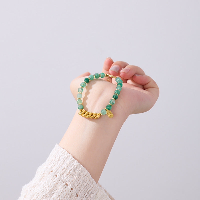 Five Emperor Money African Jade Bracelet