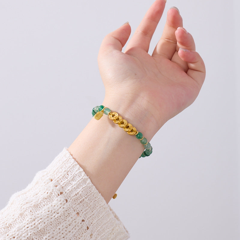 Five Emperor Money African Jade Bracelet