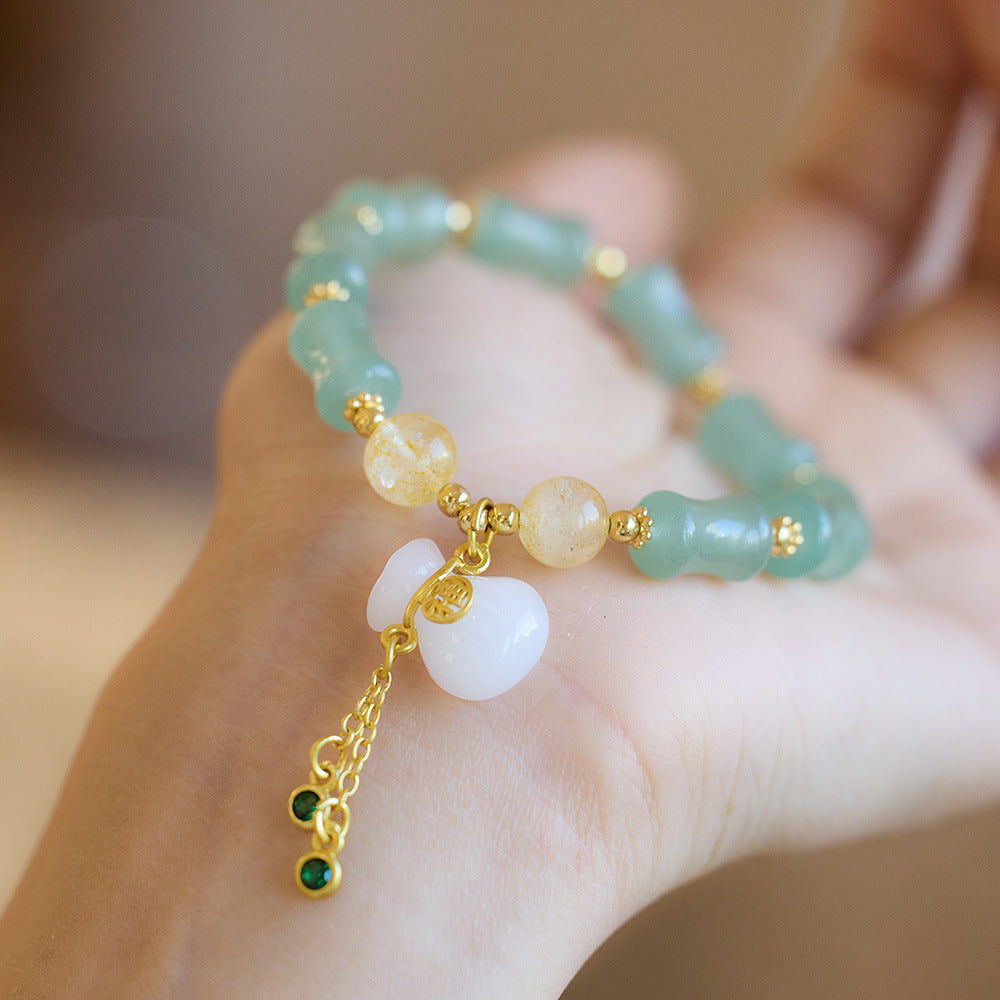 Green Golden Jade Bracelet