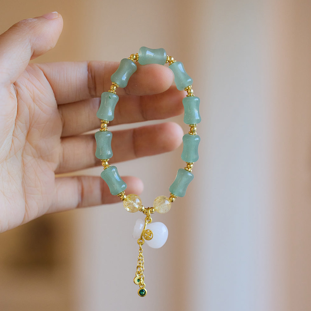 Green Golden Jade Bracelet