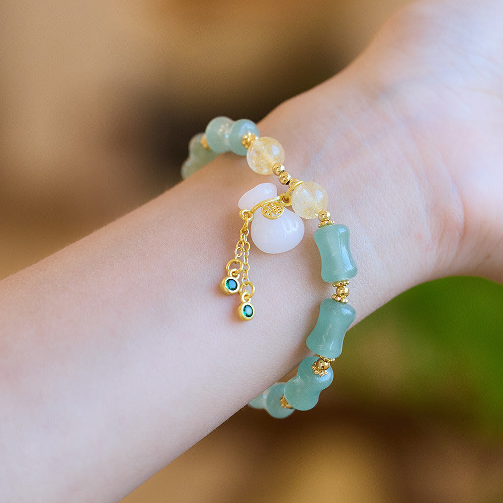 Green Golden Jade Bracelet