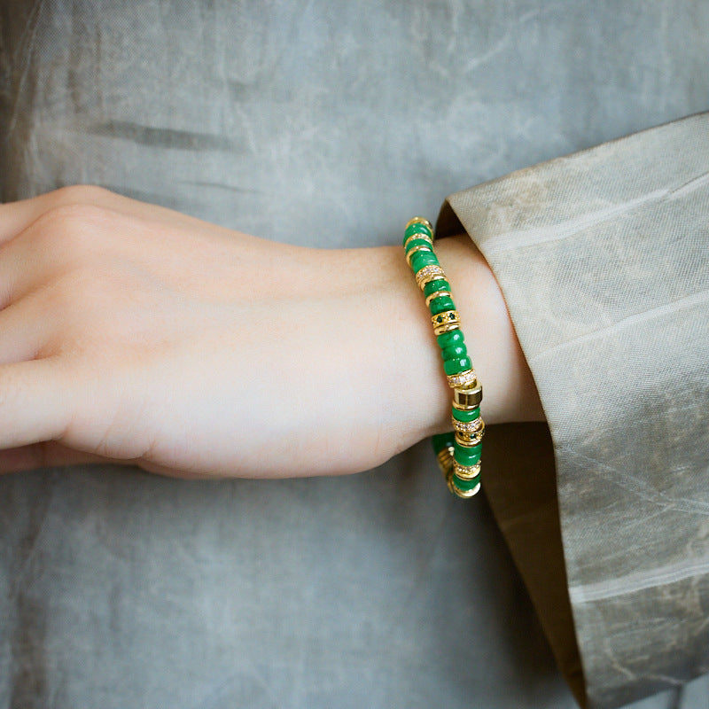 Dry Green Jadeite Bracelet