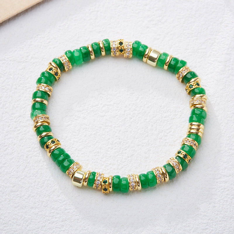 Dry Green Jadeite Bracelet