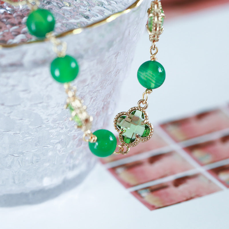 Clover Green Agate Bracelet